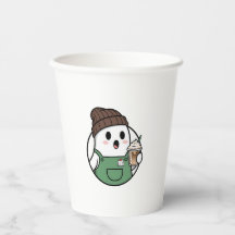 Süße Geister-Kaffeepapiertasse – Lustiger Cartoon-