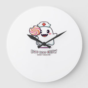 Süße Geister-Krankenschwester Boo Boo Crew Hallowe Große Wanduhr