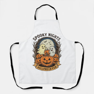 Süße Geister-Kürbisse Vintage Gravur Halloween Kun Schürze