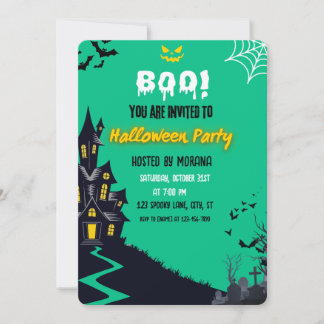 Süße Geister- & Spukhaus-Halloween-Party-Einladung Einladung