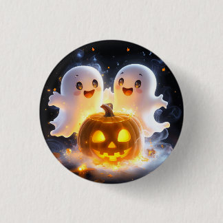 Süße Geisterfamilie Halloween-Kürbis Gruselige Nac Button