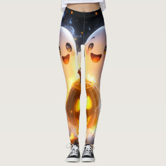 Süße Geisterfamilie Halloween-Kürbis Gruselige Nac Leggings