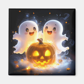 Süße Geisterfamilie Halloween-Kürbis Gruselige Nac Magnet