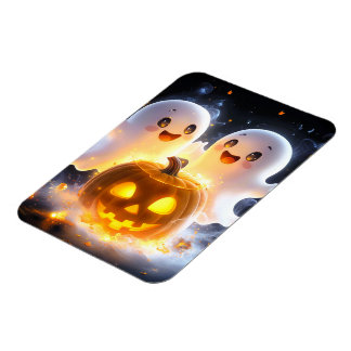 Süße Geisterfamilie Halloween-Kürbis Gruselige Nac Magnet