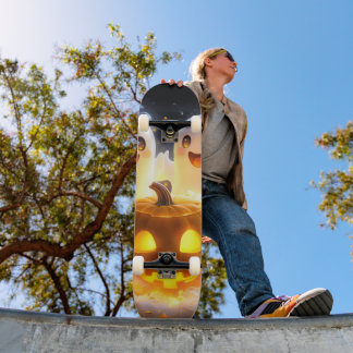 Süße Geisterfamilie Halloween-Kürbis Gruselige Nac Skateboard