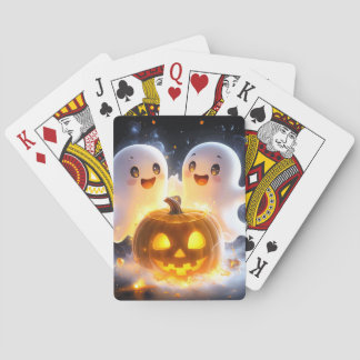 Süße Geisterfamilie Halloween-Kürbis Gruselige Nac Spielkarten