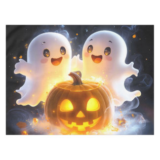 Süße Geisterfamilie Halloween-Kürbis Gruselige Nac Tischdecke