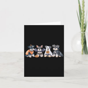 Süße Geisterhexe Zwergschnauzer Halloween Hund Karte