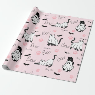 Süße Geisterkatzen Halloween Geschenkpapier