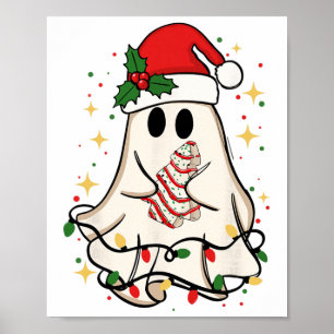 Süße Geisterlichter Baum Kuchen Frohe Weihnachten  Poster
