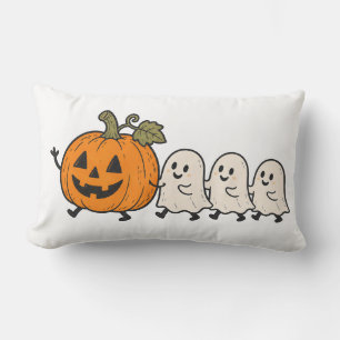 Süße Geisterparade Halloween-Kürbis-Kissen Lendenkissen
