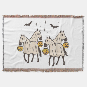 Süße Geisterpferde Halloween Süßigkeiten oder Saur Decke