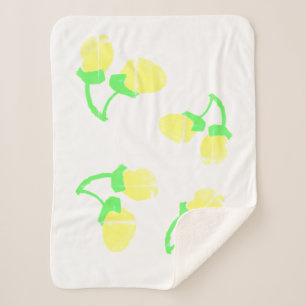 Süße gelbe Beeren Minimalistische Decke Sherpadecke