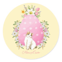 Süße gelbe Blumen-Osterkatze