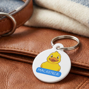 Süße gelbe Ente personalisiert Haustiermarke