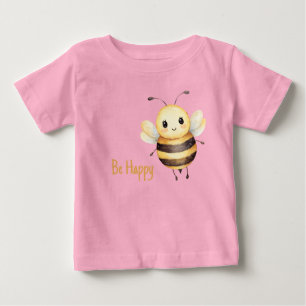 Süße gelbe schwarze glückliche Biene Baby T-shirt