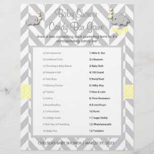 Süße gelbe und graue Baby Shower Party für einen E Flyer