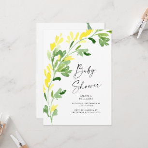 Süße gelbe Wildblumen-Baby-Party Einladung