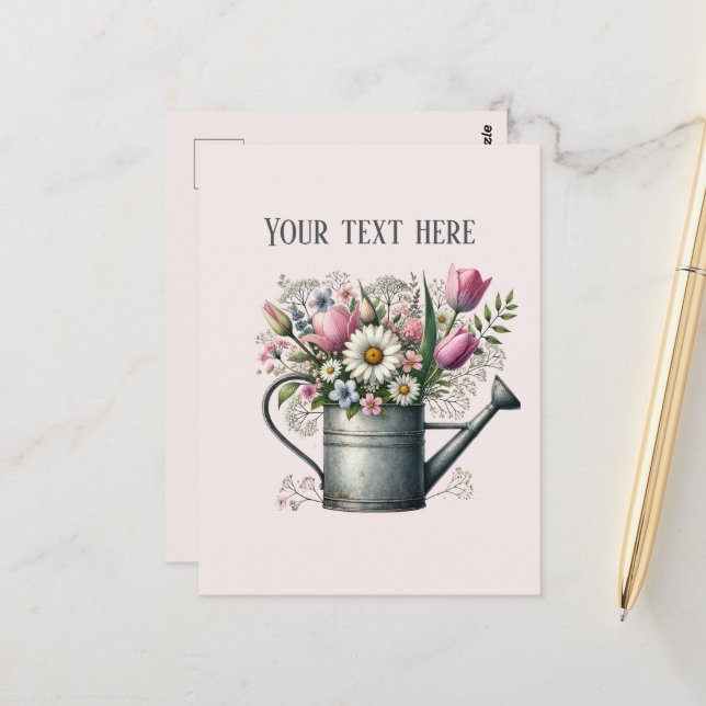 Süße gemischte Blumen anpassbar  Postkarte (Vorderseite/Rückseite Beispiel)