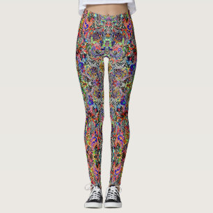 Süße gemusterte Leggings mit bunten Blumenmuster