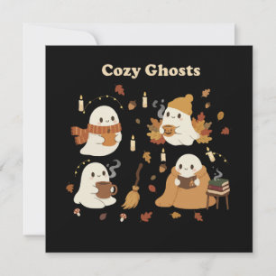 Süße Gemütliche Geister Herbst Halloween Kawaii Sp Einladung