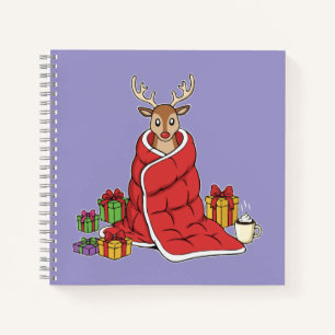 Süße gemütliche Weihnachts-Rentiere in Decke Lusti Notizbuch