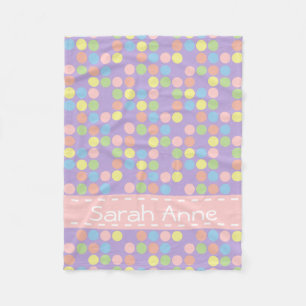 Süße Geschäfts-Polka-Punkte auf dem Lavendel Fleecedecke