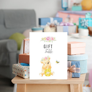 Süße Geschenktisch Mädchen Teddybär Baby Shower Poster