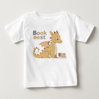 Süße Geschichte Buchnest Baby-Drache Lesen Baby T-shirt