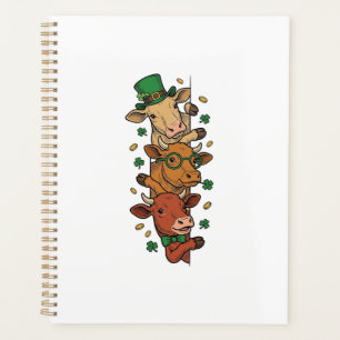 Süße gestapelte Kühe St. Patrick Vintage-Stich Des Planer