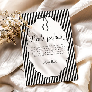 Süße, gestreifte Schleife Schwarze Bücher für Baby Begleitkarte