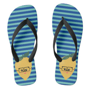 Süße gestreifte Zitronenmuster Flip Flops