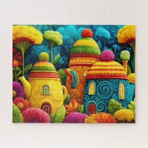 Süße gestrickte Fantasie Whimsical Surreal Teekann