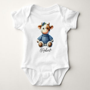 Süße gestrickte Kuh Baby Strampler