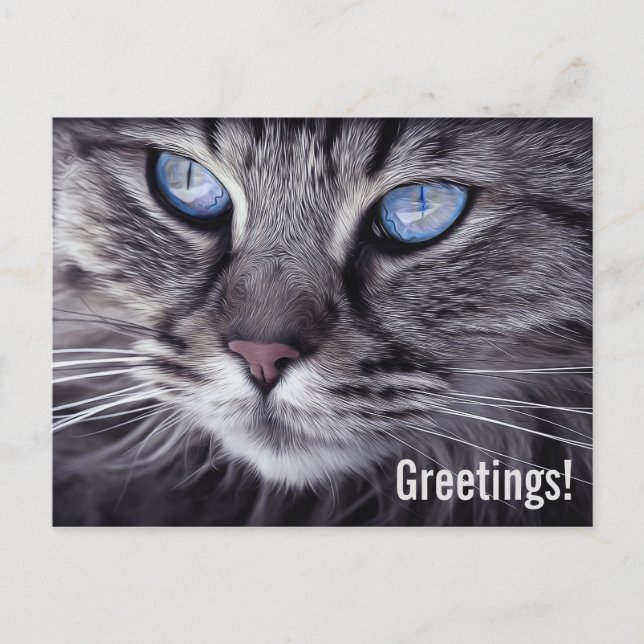 Süße getigerte Katze  Postkarte (Vorderseite)