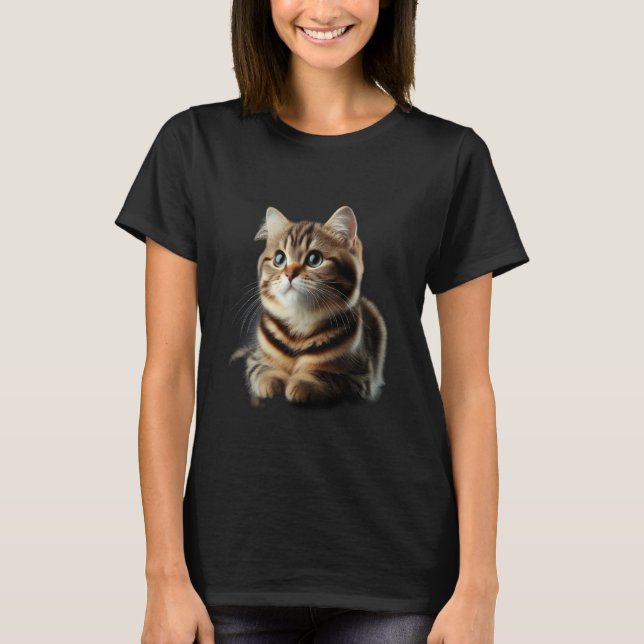 Süße Getigerte Katze T-Shirt (Vorderseite)