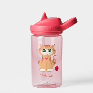 Süße getigerte Katze Wasserflasche Trinkflasche