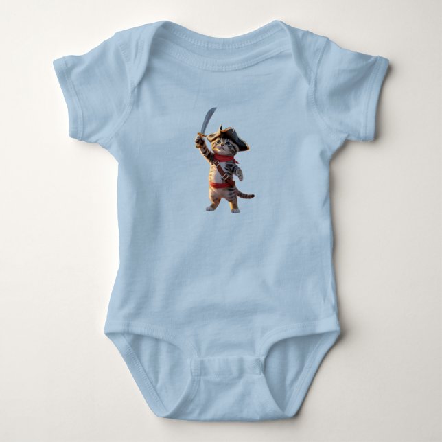 Süße getigerte Pirat Baby Strampler (Vorderseite)