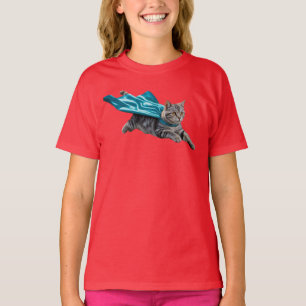 Süße getigerte Superhelden-Kinder- T-Shirt