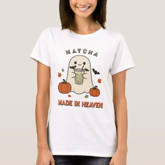 Süße Ghost-Matcha-Halloween-Kürbis-Kunst T-Shirt
