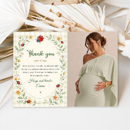 Süße Gingham-Marienkäfer-Liebeskäfer-Baby-Party Dankeskarte