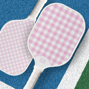 Süße Gingham-Punkte peppige rosa Pickleball-Paddle Pickleball Schläger