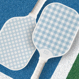 Süße Gingham-Punkte präppy blaues Pickleball-Paddl Pickleball Schläger