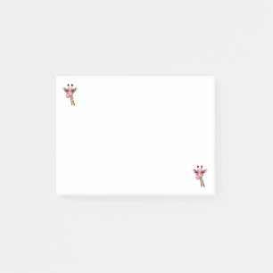 Süße Giraffe bläst rosa Kaugummi Sonnenbrille Post-it Klebezettel