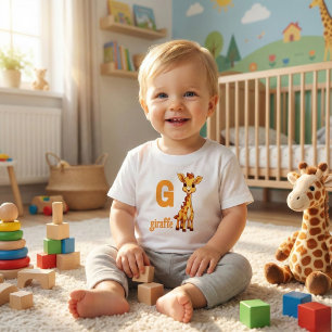 Süße Giraffe Buchstabe G Kleinkind T-shirt