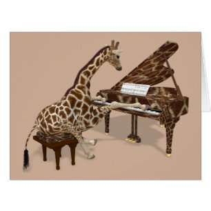 Süße Giraffe, die Klavier spielt