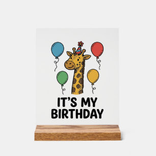 Süße Giraffe Geburtstags-Shirt Vintage Party Desig Acrylschild