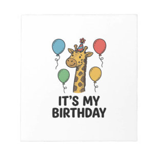 Süße Giraffe Geburtstags-Shirt Vintage Party Desig Notizblock