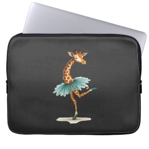Süße Giraffe in einem Tutu, die als Ballerina tanz Laptopschutzhülle