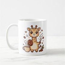 Süße Giraffe Kaffeetasse Kawaii Kunst